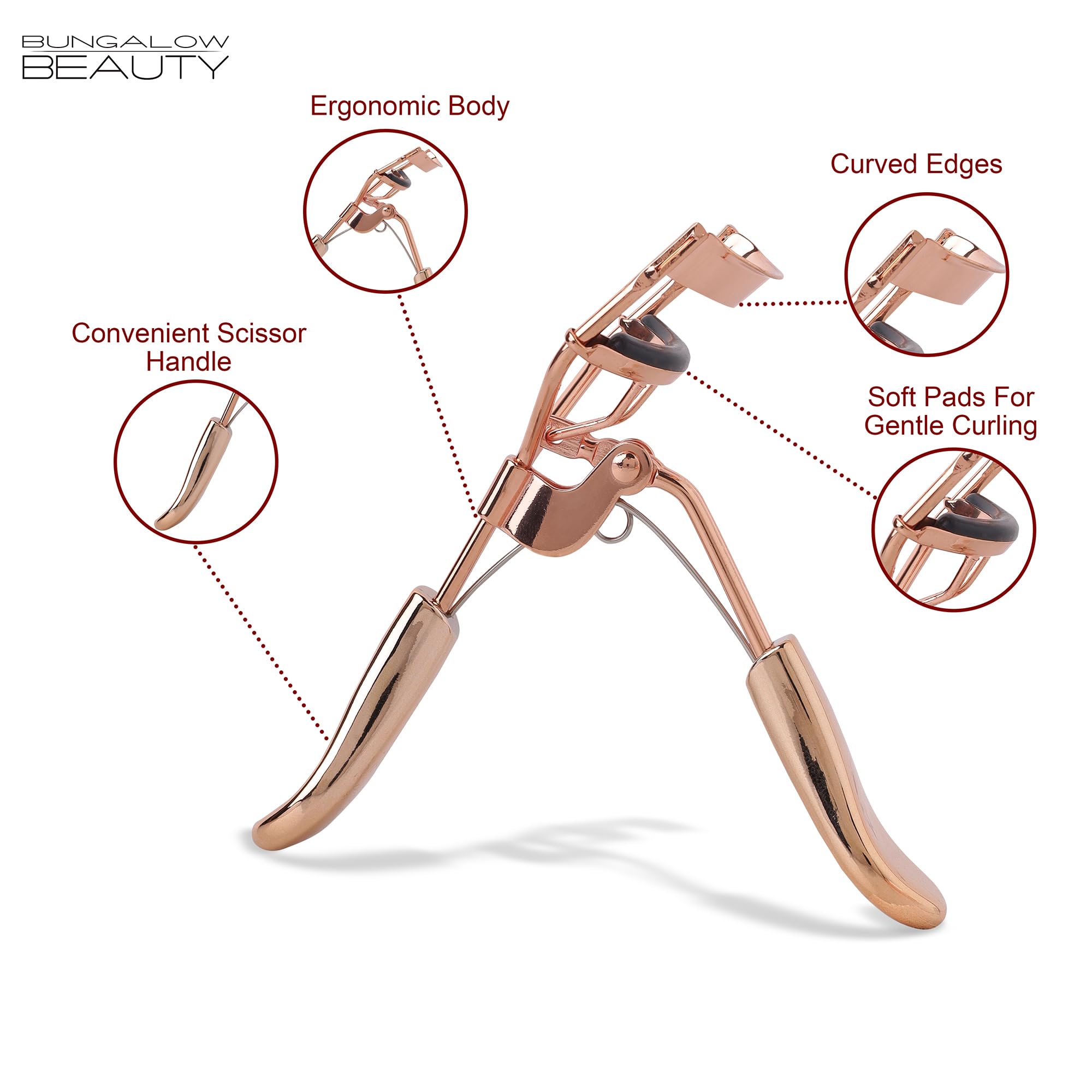 BUNGALOW BEAUTY Professional Quality Eyelash Curler for Women, Easy to Use, Safe and Effective, California Proposition 65 listed - Lead free | Cadmium Free | Phthalates Free 1