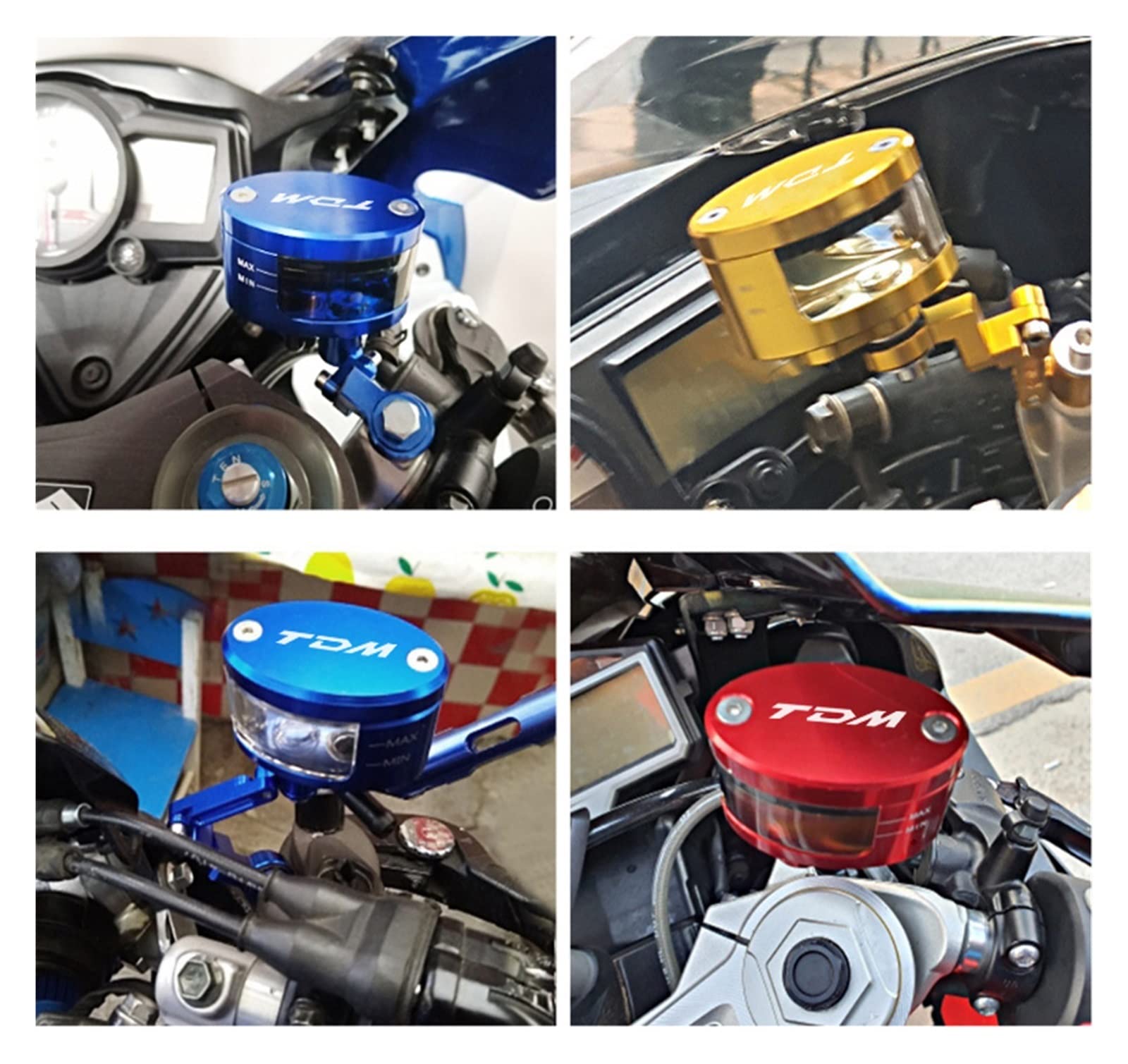 Serbatoio Liquido Freno per Yamaha TDM 900 850 Mt125 Mt03 Moto Freno Frizione Serbatoio Cilindro Serbatoio Olio Tazza con Staffa Accessori (Colore : Nero)