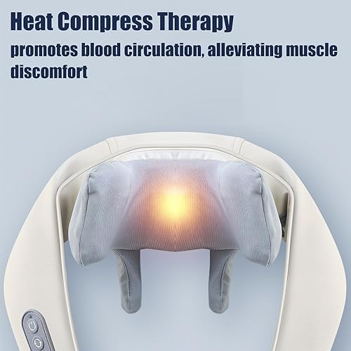 Miniatura 4 de Noxa Masajeador de cuello y hombros Noxa mejorado 2025, cuello inalámbrico con calor, 3 niveles de fuerza ajustable, batería de larga duración