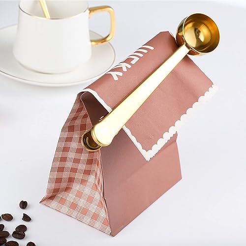 Miniatura 3 de Cuchara de café con clip para bolsa, juego de 2 (dorado)