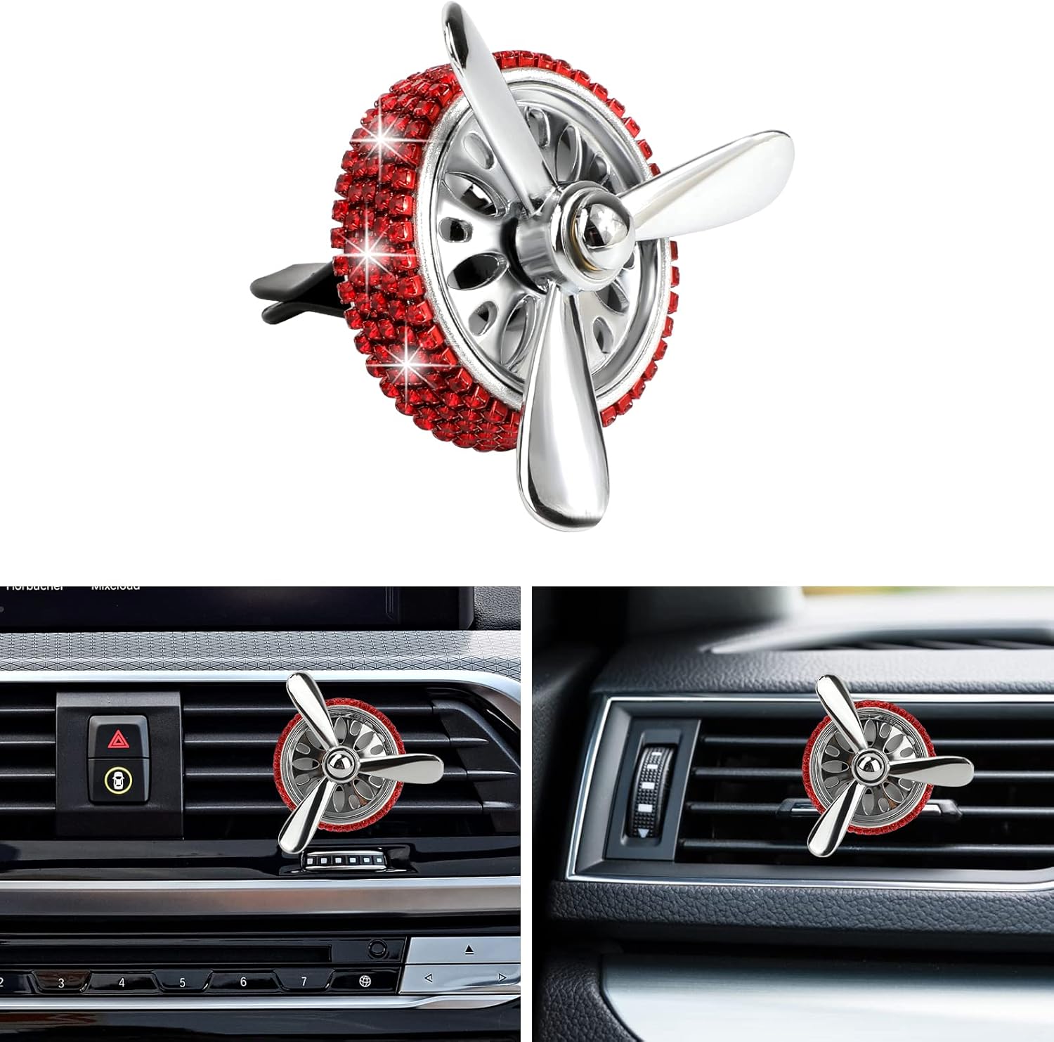 OOTSR Bling Car Air Fresheners,Cute Rotating Propeller Air