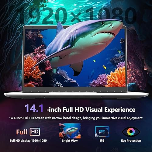 Miniatura 2 de Computadora portátil de 14 pulgadas, 8 GB de RAM 256 GB SSD, procesadores Intel Celeron N4020C (hasta 2.8 GHz), portátil Windows 11 Pro, FHD 1920 x