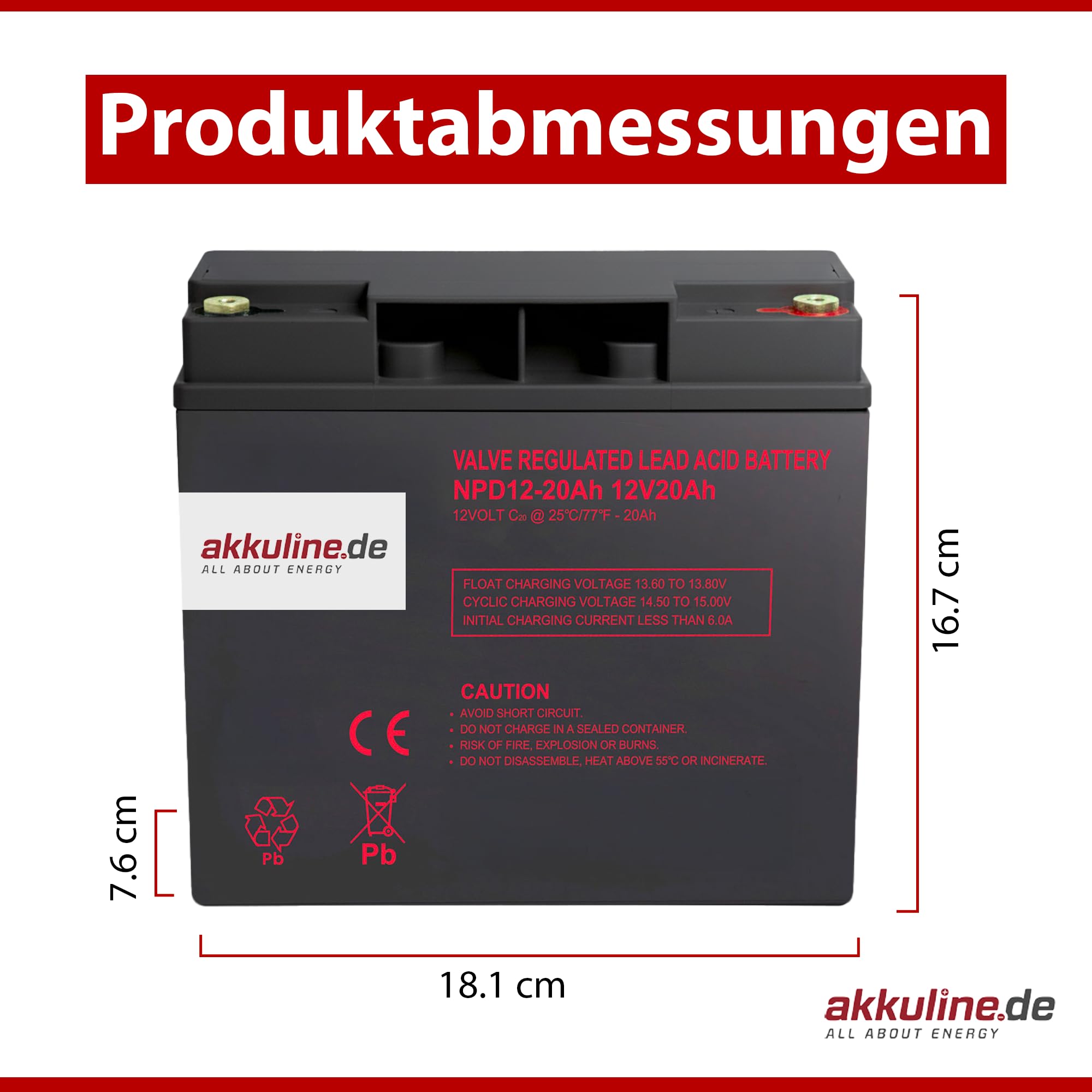 12V 20Ah Blei-Gel Akku - Kompatibel mit RHEHAG 6-DZF-20- Elektro Scooter Batterie - wartungsfrei, E-Scooter mit Straßenzulassung, Elektro Roller Erwachsene, bis 150kg Tragkraft