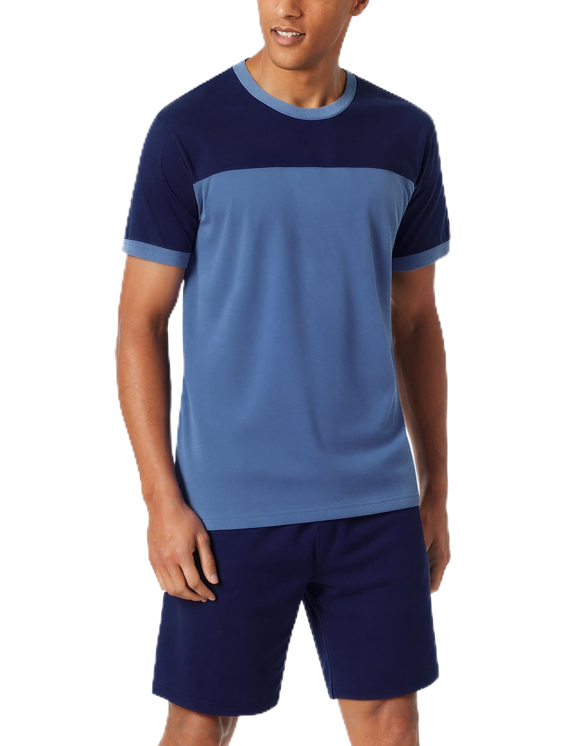 Aseniza Schlafanzug Herren Kurz Pyjama Set Shorty Sommer Schlafanzüge für Männer Baumwolle Hausanzug und Pyjamashose