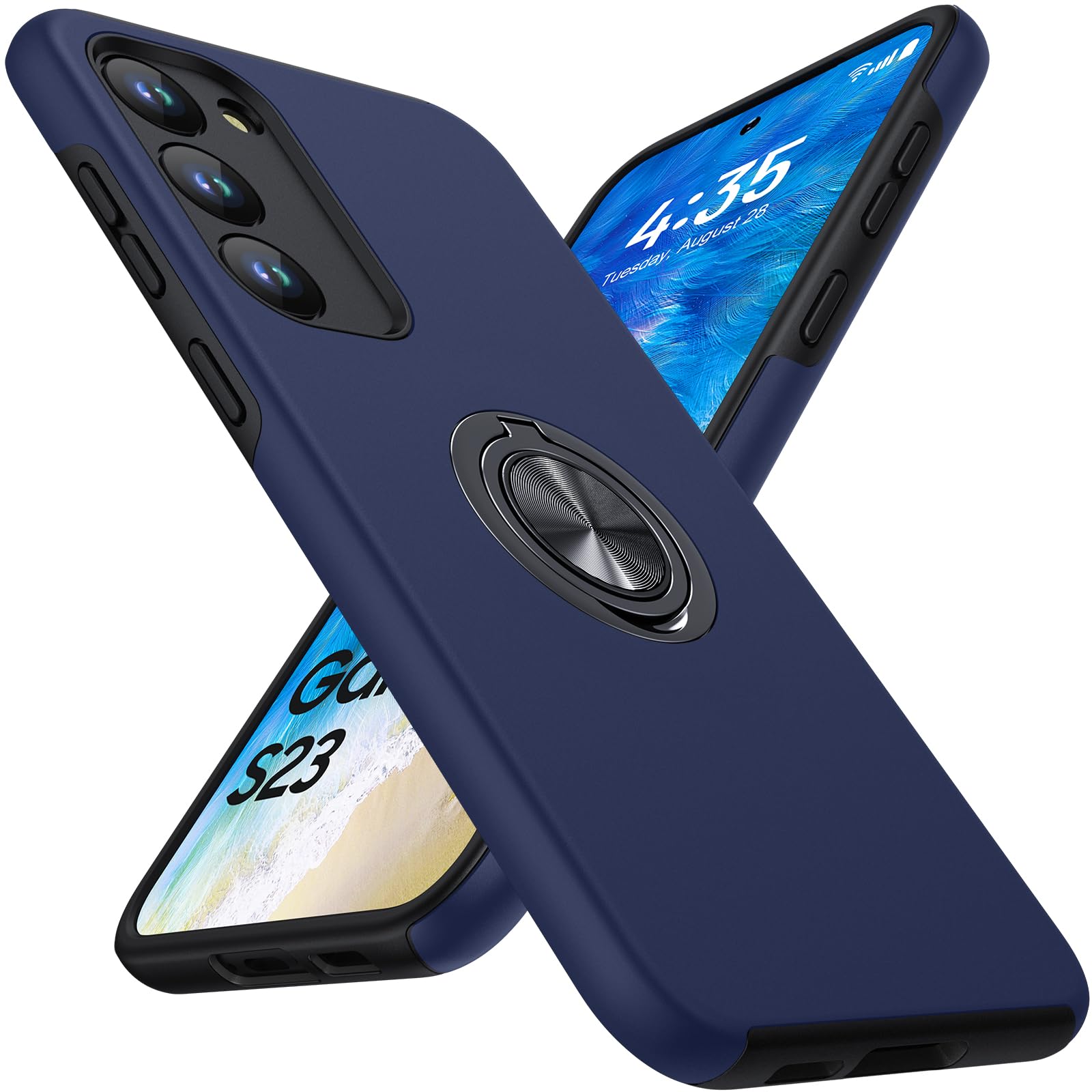 KOVASIA für Samsung Galaxy Hülle mit 360°Drehbarer Metall Ständer, Kratzresistent, Anti-Fingerabdruck, Stoßfest Schutzhülle Handyhülle für Samsung Galaxy