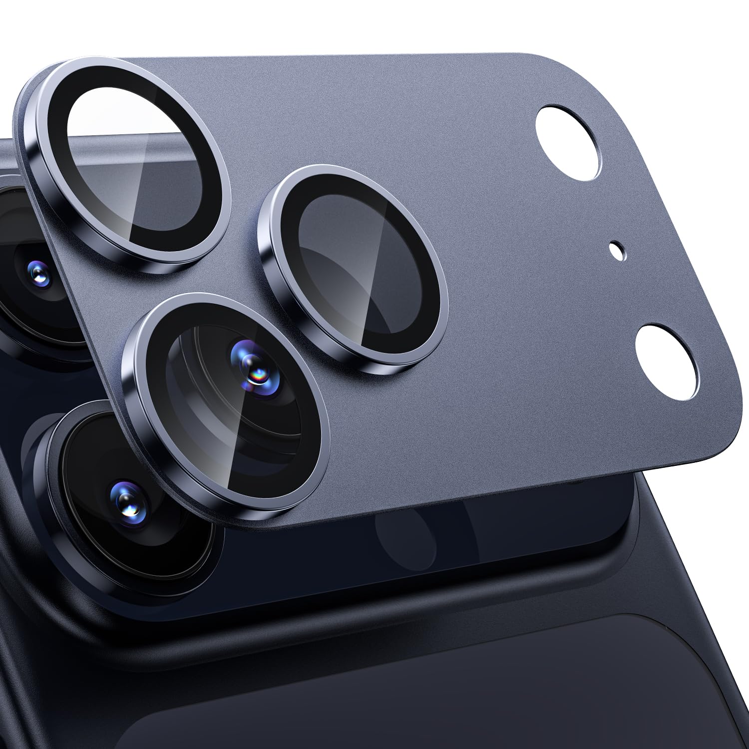 WSKEN Matte Kameraschutz für iPhone 17 Pro - Metallplatte 9H Härte Kratzfest Blasenfrei,HD-Klar Kamera Panzer Schutz Glas Displayschutz Folie,Handyhülle Freundlich,Anti-Fingerabdruck,Deep Blue