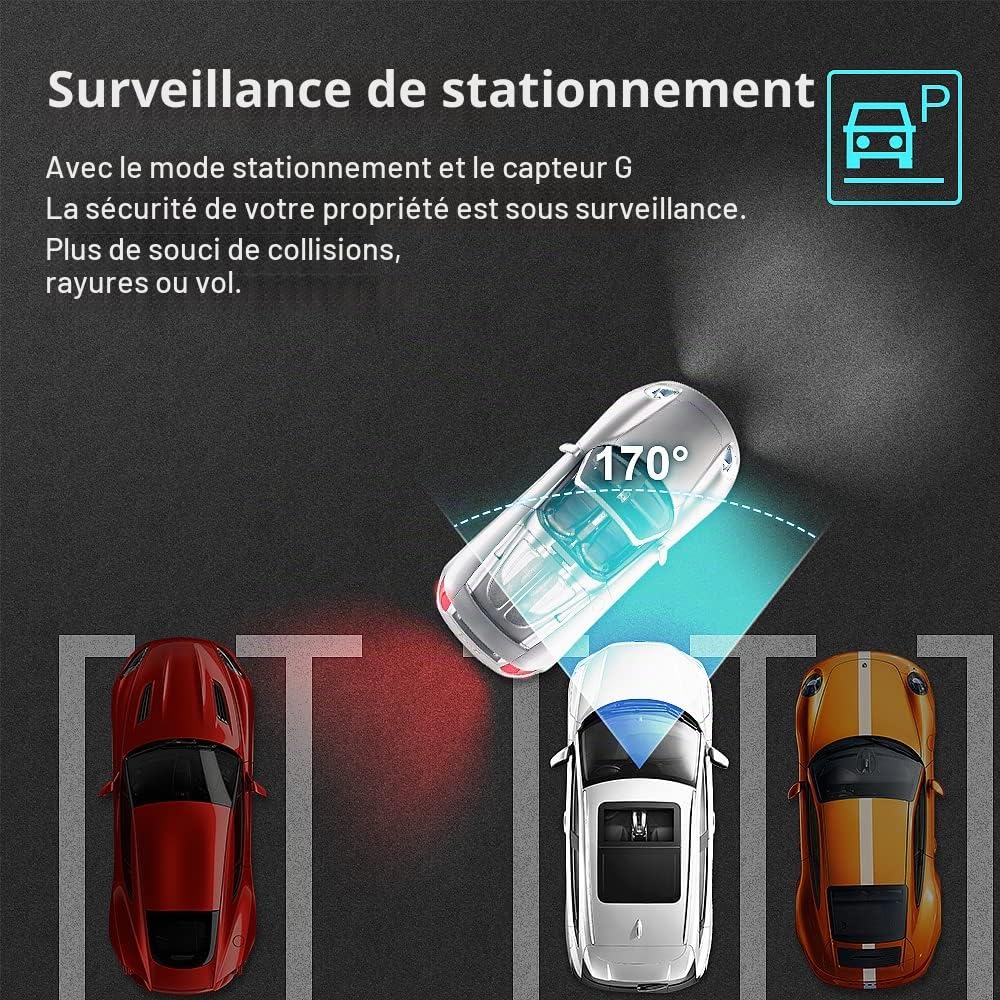 Fitcamx Dashcam Voiture Convient pour VW Arteon 2019-2024, Dashcam 4K OEM WiFi vidéo UHD 2160P, Mode Parking, Capteur G, Enregistrement en Boucle, WDR Caméra de Voiture, Plug & Play, Carte 64 Go