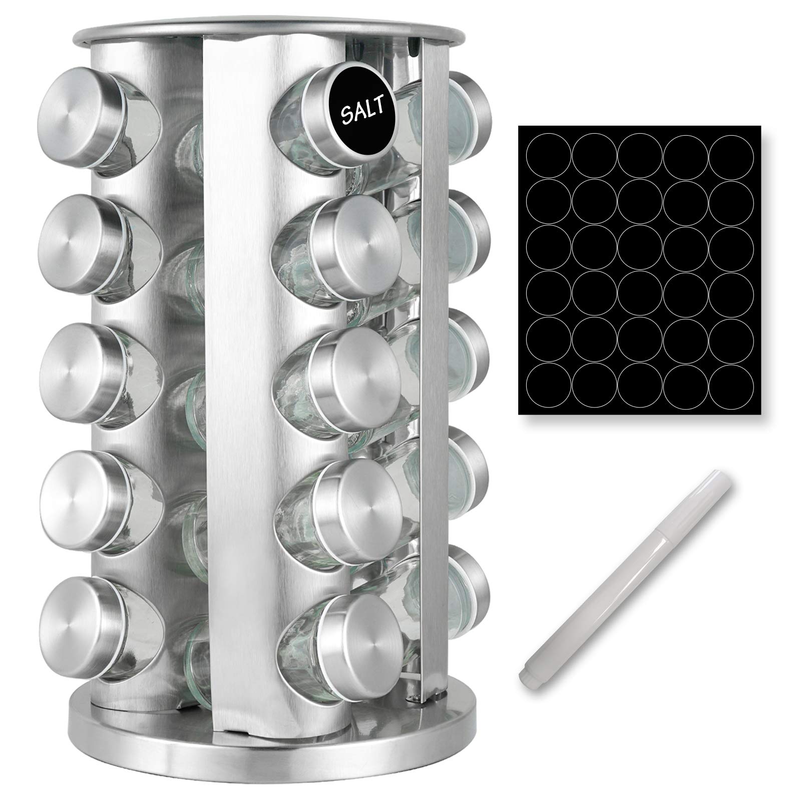 Buy DOPGL Rotating Spice Rack Organizer with Jars(20Pcs), Round