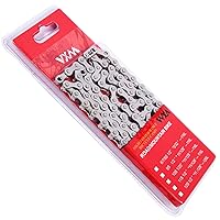 Vista 6 de YBEKI Cadena de bicicleta de 1 velocidad 1/2 x 1/8 pulgadas 114L – Cadena chapada en plata de grado militar con 3 QuickLinks Resistencia a