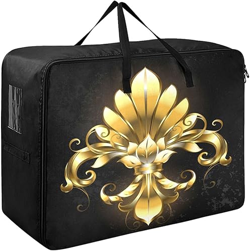 DOMIKING Bolsa de almacenamiento para ropa debajo de la cama diseño de flor de lis tamaño grande etiqueta 1 con cremallera 2 276 x 197 x 11 pulgadas disponible en Yaxa Guatemala