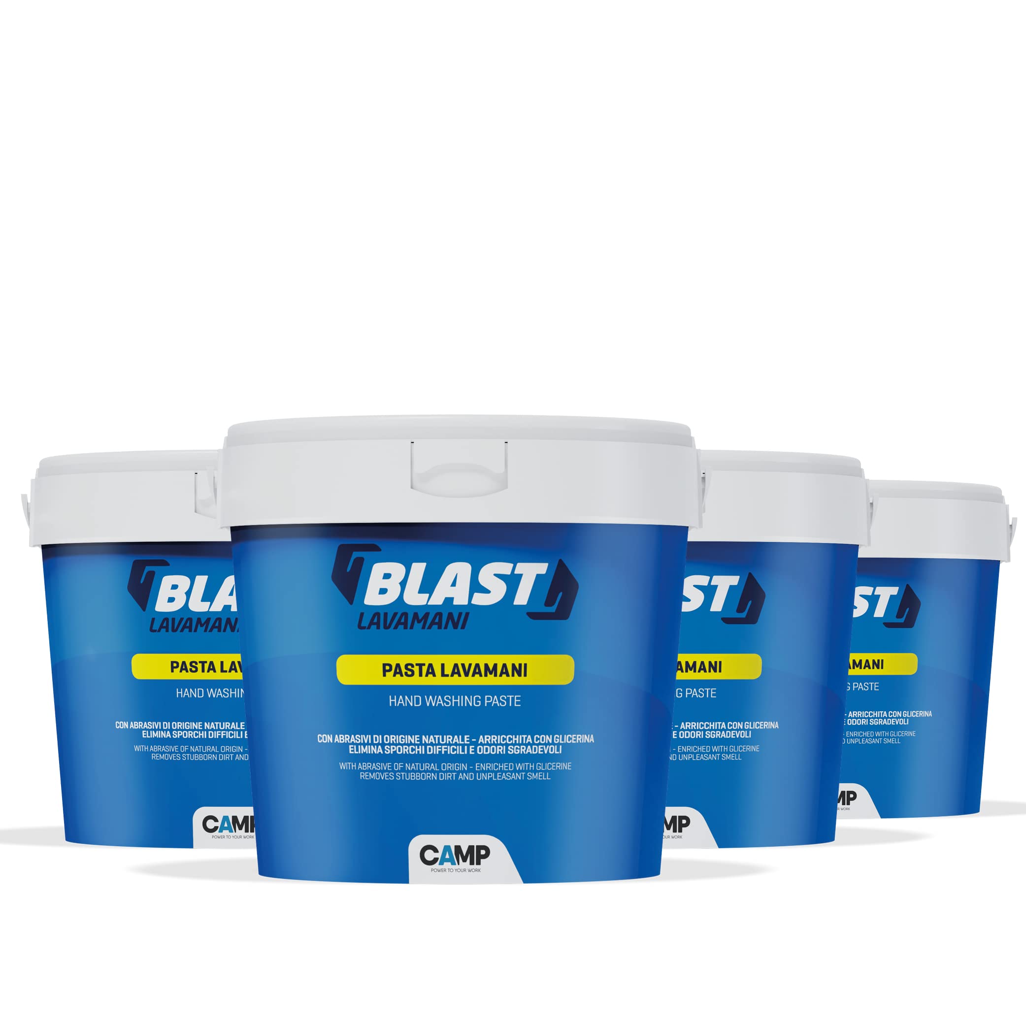 Camp BLAST Pasta Lavamanos con Abrasivos Maturales, con Aroma a Limón, 4 x 4000 ml