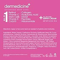 Vista 5 de Crema antienvejecimiento todo en uno para cara con retinol, vitamina C, células madre, vitamina E, CoQ10, colágeno, ácido hialurónico, DMAE