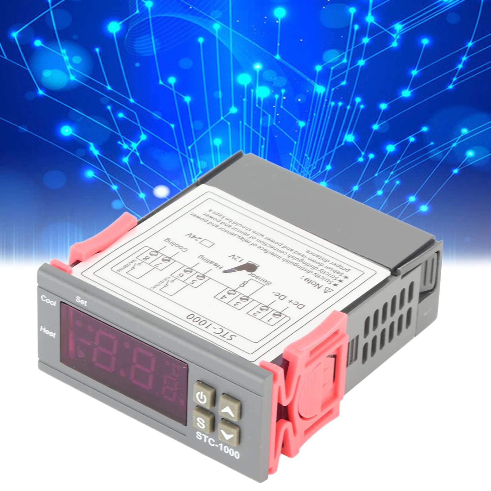 STC 1000 Digital Temperature Controller, 10A Cooling and Heating Thermostat with Sensor Digital LED Temperature Controller for Homebrewing Brew Fermenter Greenhouse (12V)