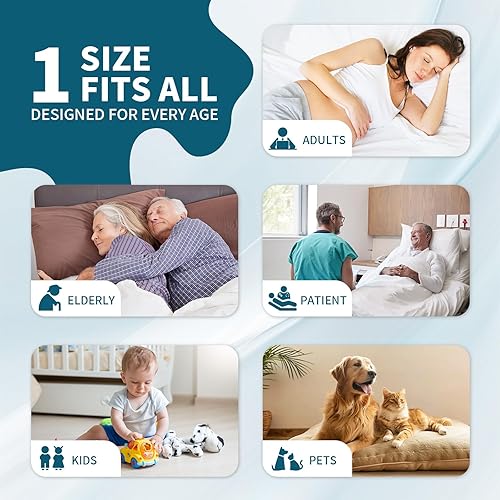 Miniatura 9 de Almohadillas de cama lavables con 6 asas resistentes de 34 x 36 pulgadas, almohadillas reutilizables extra grandes de 4 capas a prueba de fugas,