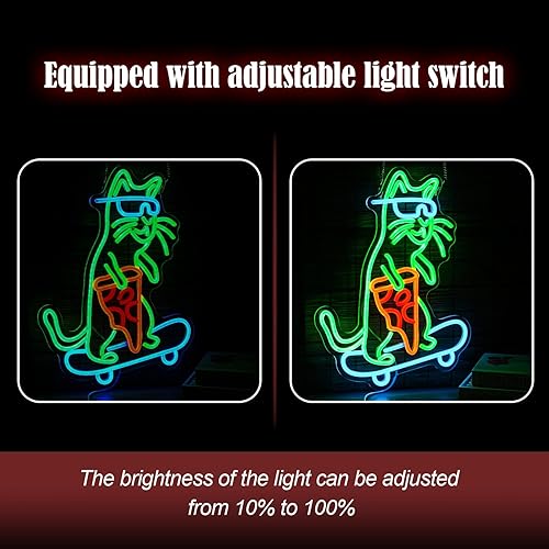 Miniatura 4 de Letrero de neón LED de monopatín para decoración de pared, pizza, luz de neón regulable con USB, para dormitorio, pizza, restaurante, tienda de