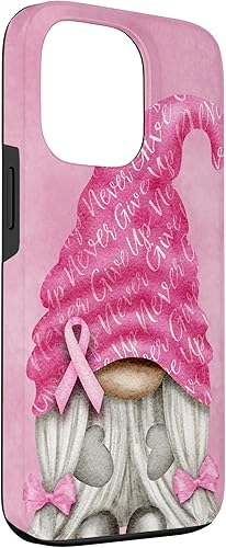 Miniatura 21 de iPhone 15 - Soporte rosa contra el cáncer con gnomo para el caso de concientización sobre el cáncer de mama