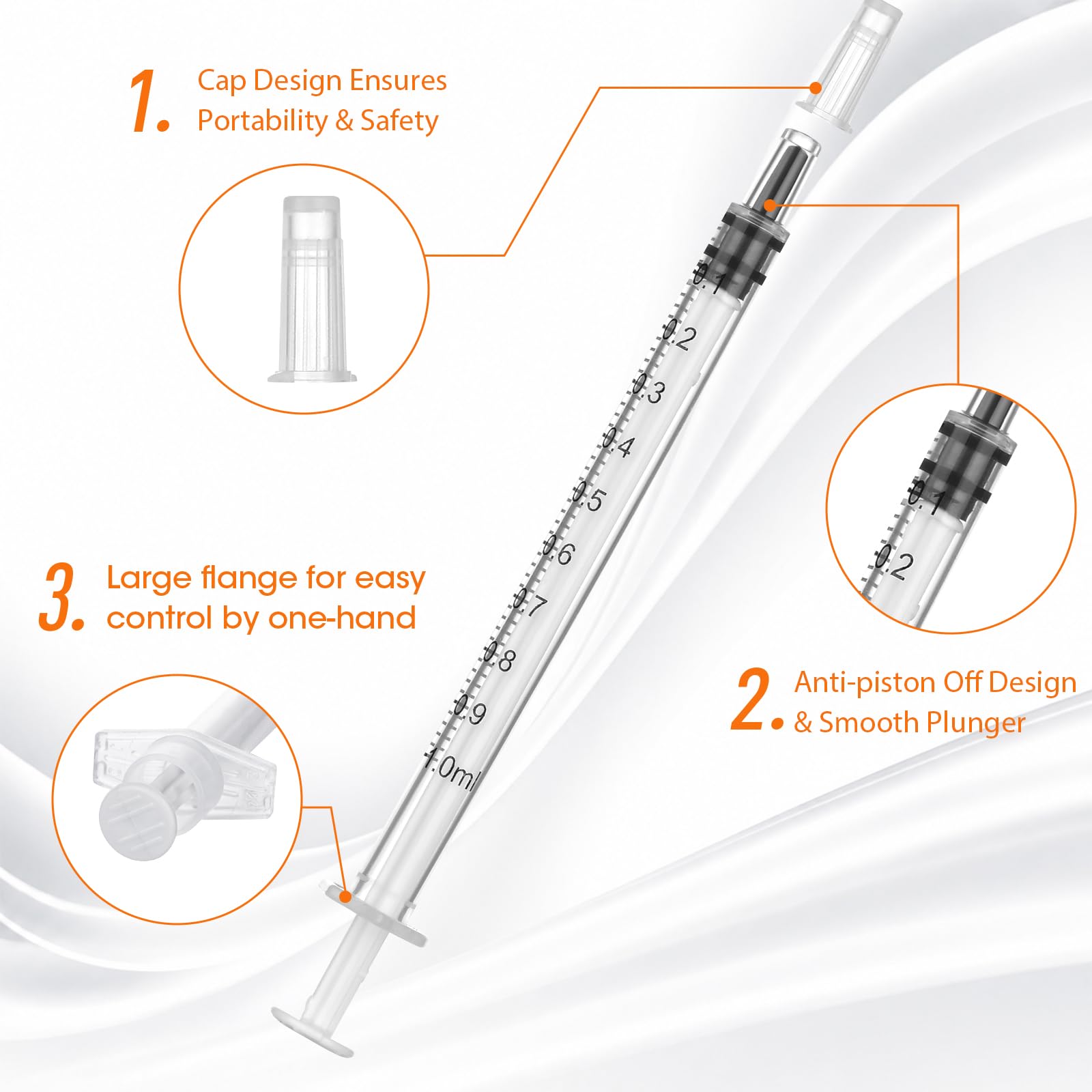 Snapklik.com : 1ml Luer Slip Syringe Without Needle, Lab Syringes
