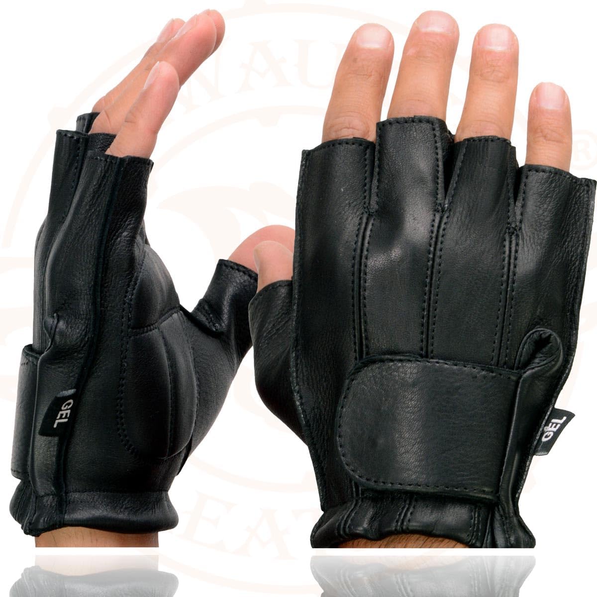Milwaukee Leather Men's USA Deerskin Fingerless Motorcycle Hand Gloves - X-Large - Image 4