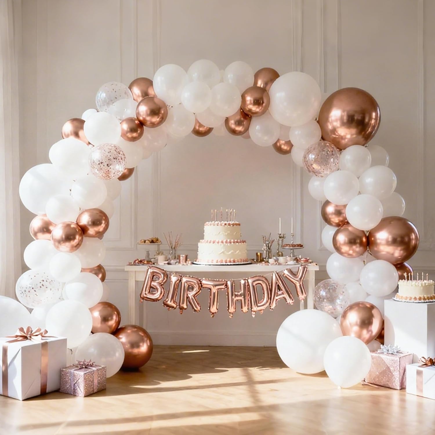 RUBFAC 87pcs White Balloons Different Sizes 18 12 10 5 Inches for Garland Arch, Premium Party Latex Balloons for Birthday Party Wedding Anniversary Baby Shower Party Decoration
