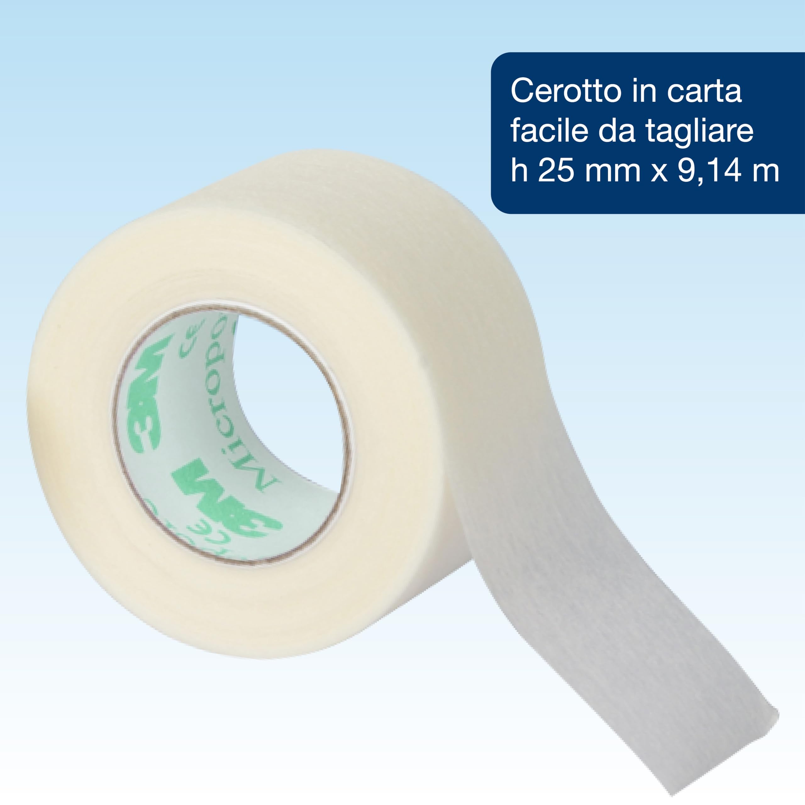 3M MICROPORE-h 25 mm x 9,14 m, 12 unidades