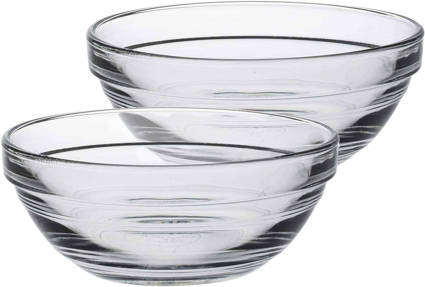 Gigogne Glass Stackable Mixing Bowls/Prep Bowls Set of 6, Clear. 6⅞ oz. / 4.1"