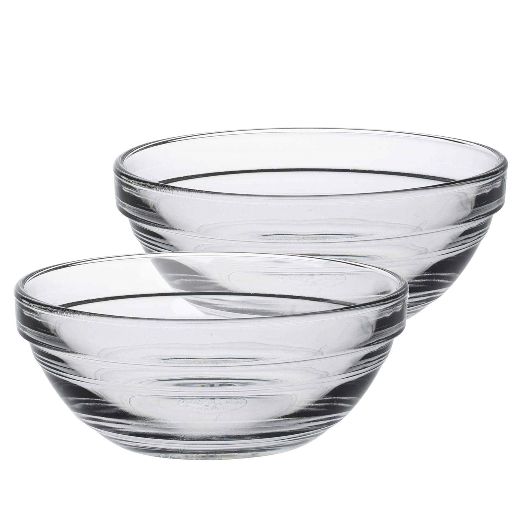 Gigogne Glass Stackable Mixing Bowls/Prep Bowls Set of 6, Clear. 6⅞ oz. / 4.1"
