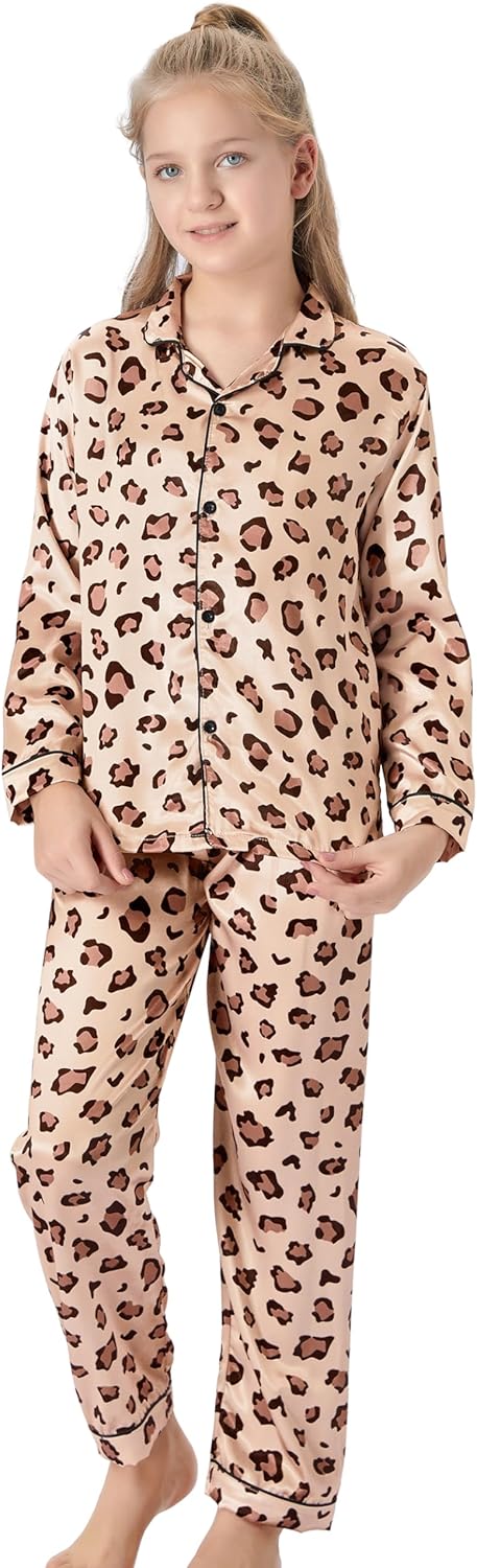 Topgal Satin Pajamas for Girls – Coat Style Unicorn Long Sleeve Silky Button Down PJ Set Size 6-16 - Image 4