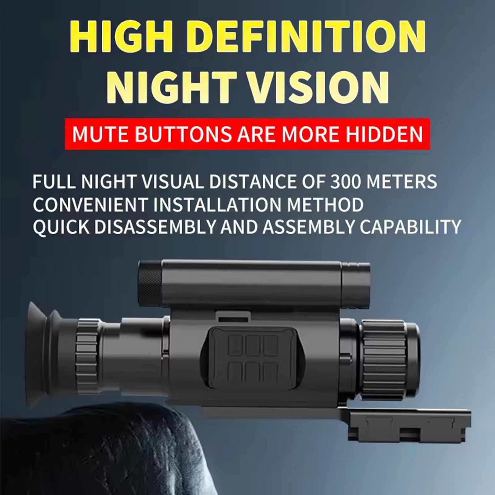 Mirino a infrarossi IR 940nm per la Caccia Monoculare Visione Notturna OLED HD 1920x1080 Zoom Digitale 4X