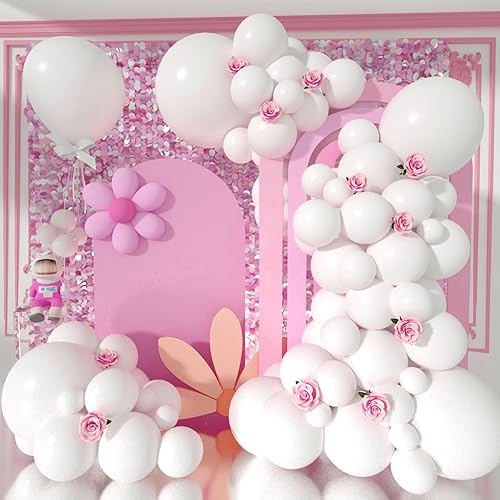 Henviro Globos de látex blanco de diferentes tamaños, 139 piezas de 1812105 pulgadas para kit de guirnalda de arco de globos. Para cumpleaños, baby