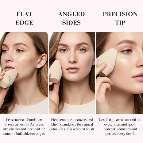 Champagne Gold Angled Corner Makeup Sponge Precision Blender