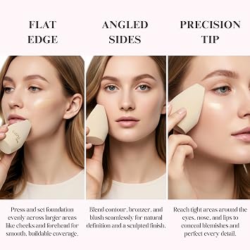 Champagne Gold Angled Corner Makeup Sponge Precision Blender