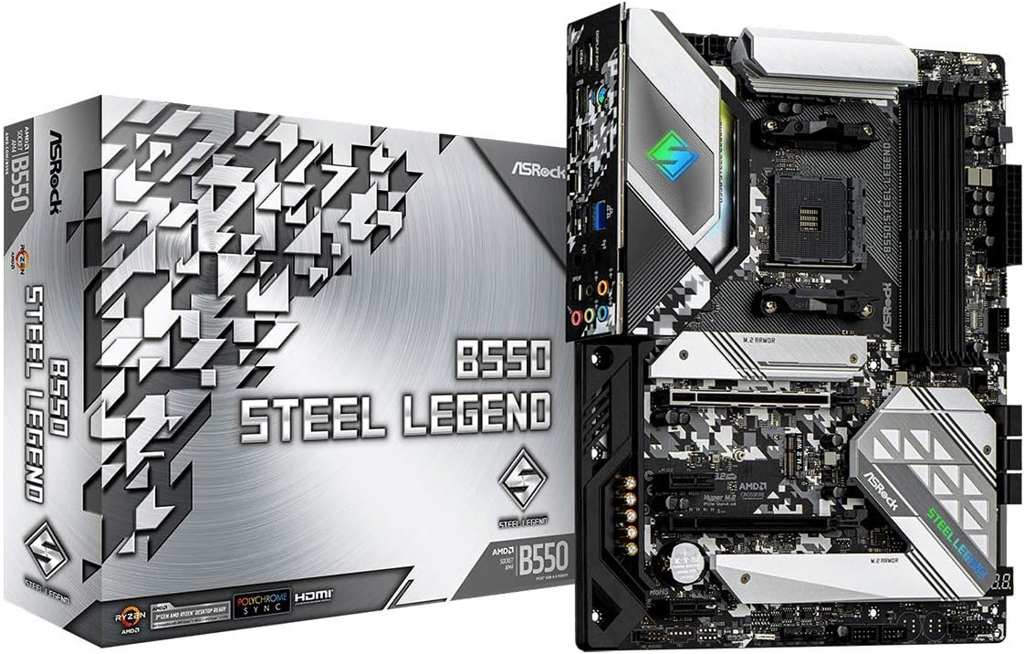 ASRock B550 Steel Legend Supports 3rd Gen AMD AM4 Ryzen™ / Future AMD Ryzen™ Processors Motherboard