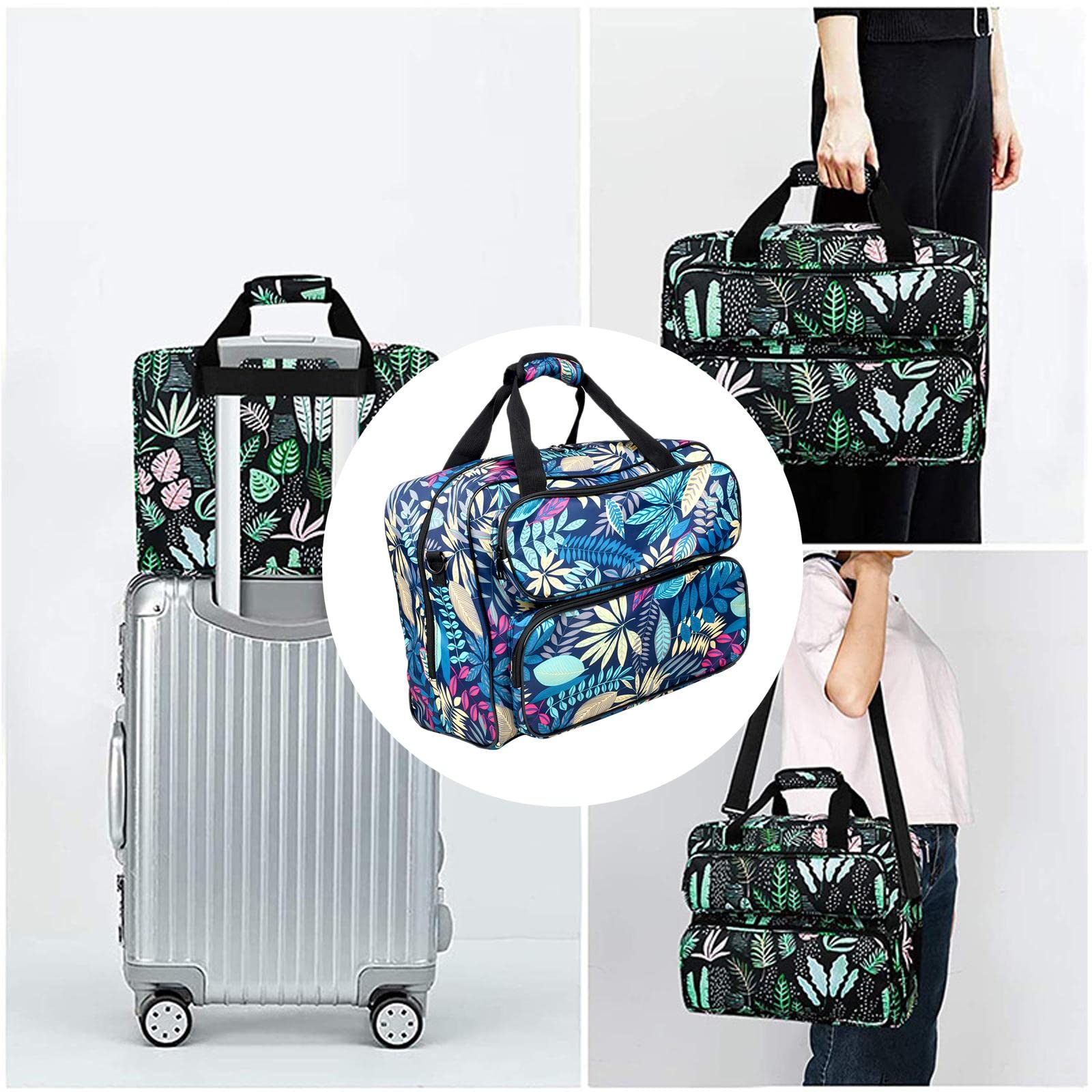 Custodia universale resistente per macchina da cucire con tasche portaoggetti, per la tua macchina, da portare ovunque, per i viaggi, organizer per accessori da cucito, blu