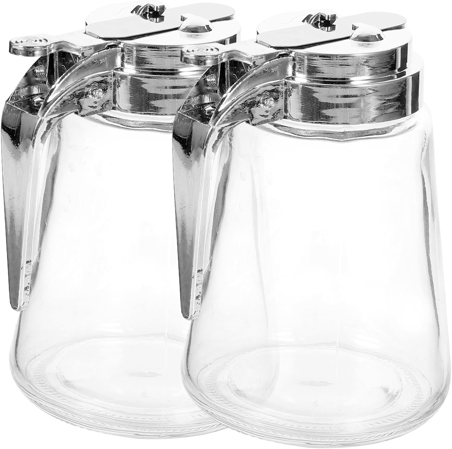 2pcs Glass Syrup Dispenser Elegant Sugar and Creamer Containers for Honey Condiments and Sauces Kitchen Essential for Serving