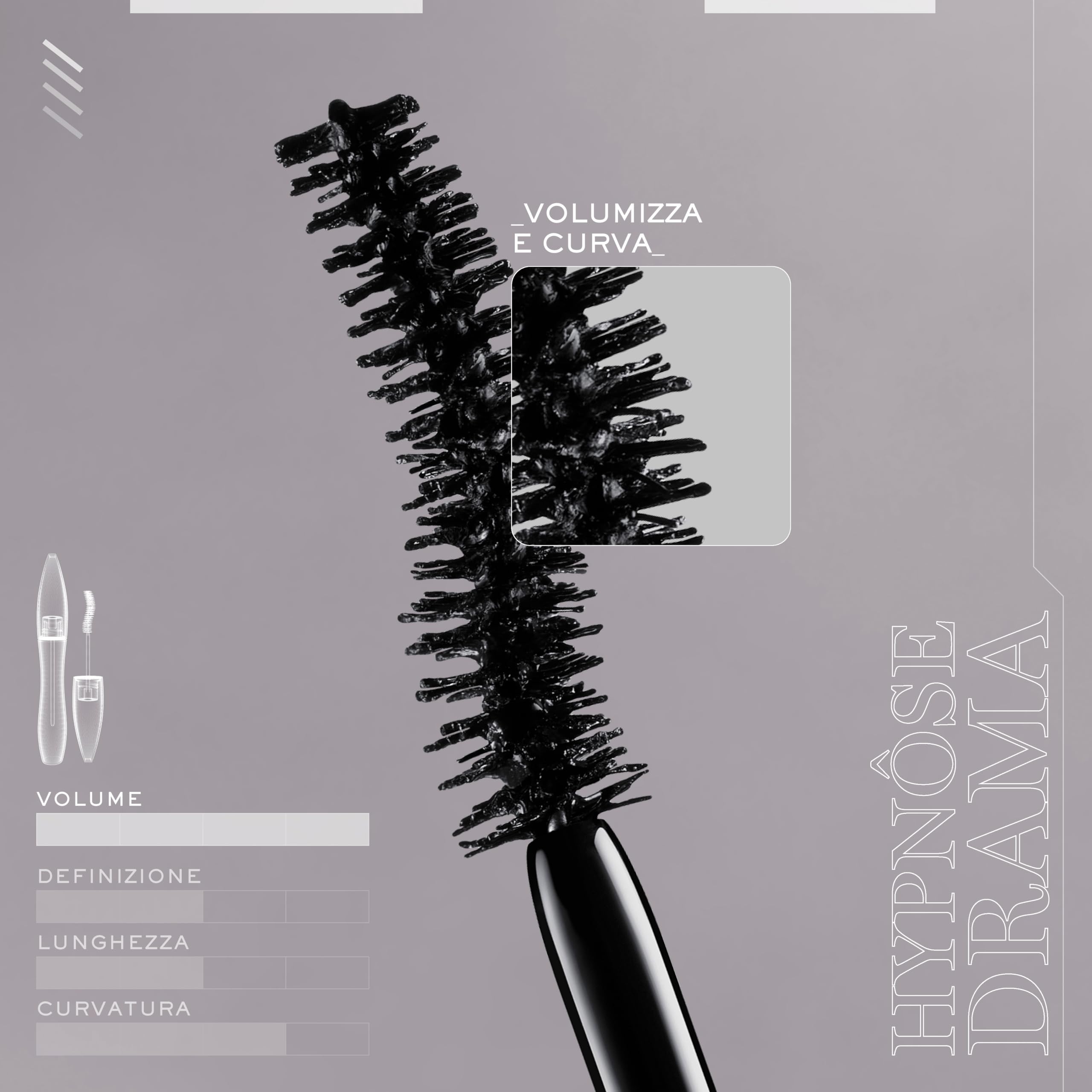 Lancôme - Hypnôse Drama Mascara Nero Volume Estremo Istantaneo 01 - Ciglia Più Forti, Sguardo Più Intenso - Volume 17 Volte Maggiore - Tenuta 24h - Formula Arricchita con Bonding Complex