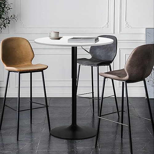 Miniatura 8 de MoNiBloom Mesa de bar para cocina, mesa de comedor alta para el hogar, balcón, interior y exterior, mesa de bistró de 27.5 a 36 pulgadas, mesa de