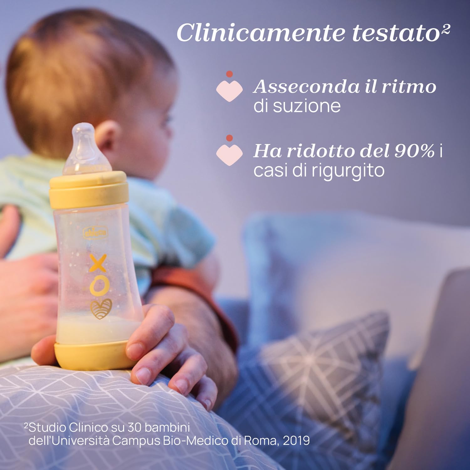 Chicco PERFECT 5, Doppio Biberon Anticolica da 150 ml, Biberon Flusso Lento da 0 Mesi + con Tettarella in Morbido Silicone, Biberon simil seno materno, Biberon anticolica per allattamento misto
