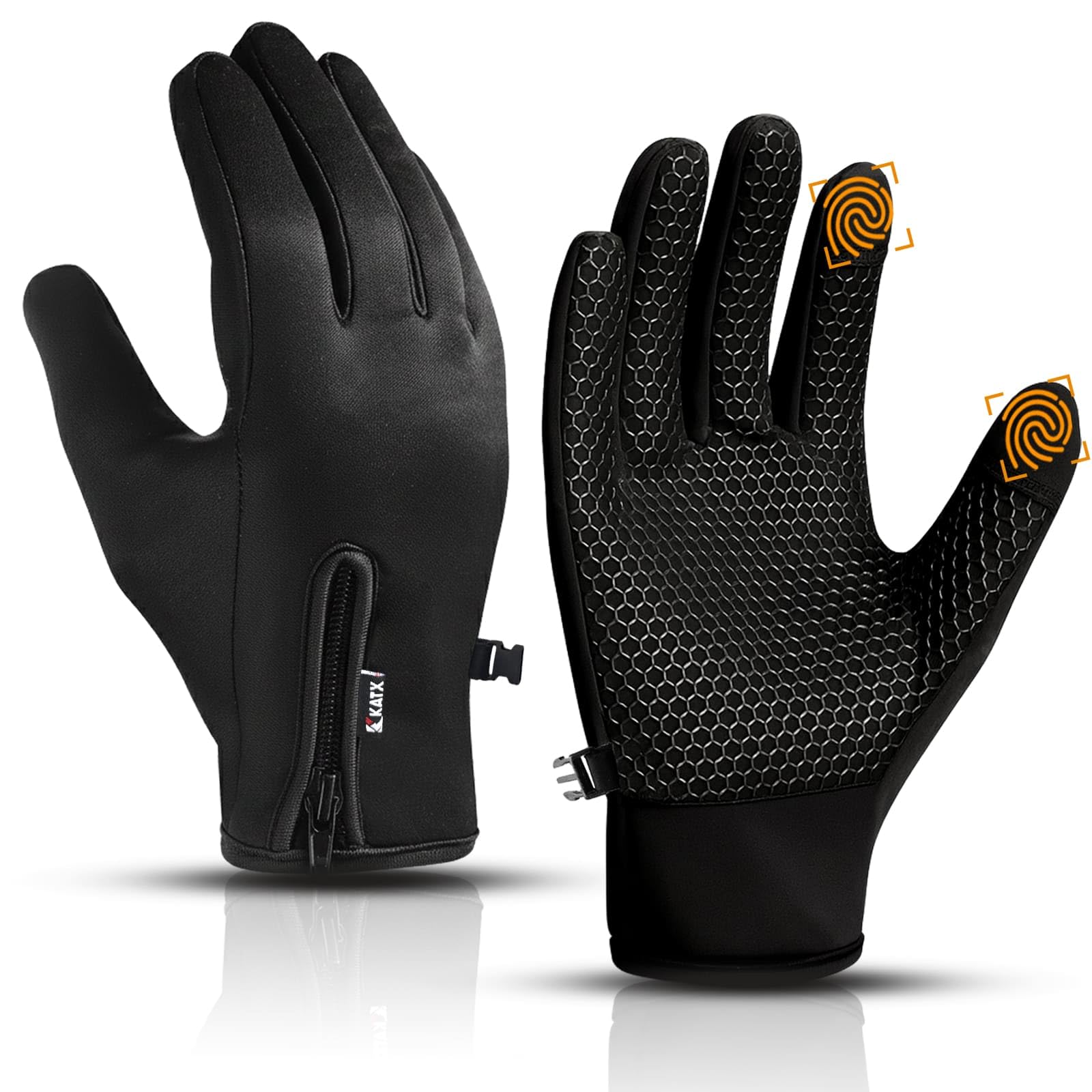 Katx Fahrradhandschuhe Touchscreen Thermo-Laufhandschuhe Sch