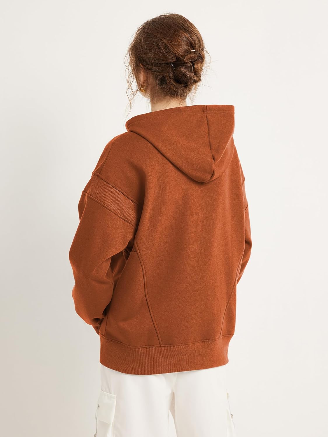 TAKEYAL Women Hoodies Sweatshirt Long Sleeve Zip Up Oversized Fall Jackets Casual Trendy Top soild - Image 4