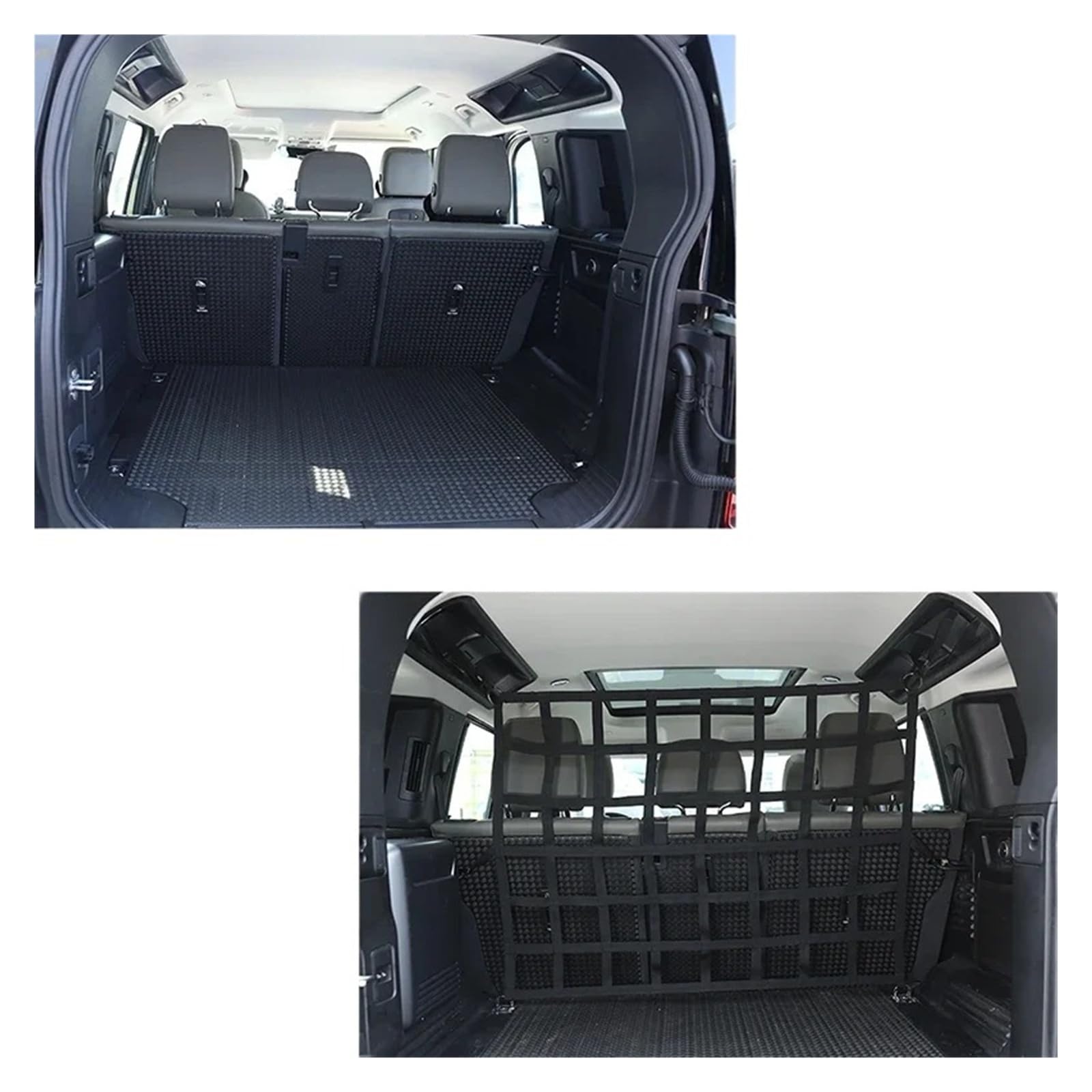 Compatibile con Land Rover Defender 110 2020-24 Tronco nero Recinzione di sicurezza for animali domestici Barriera for cani Rete appesa Reti Accessori auto(Style A)