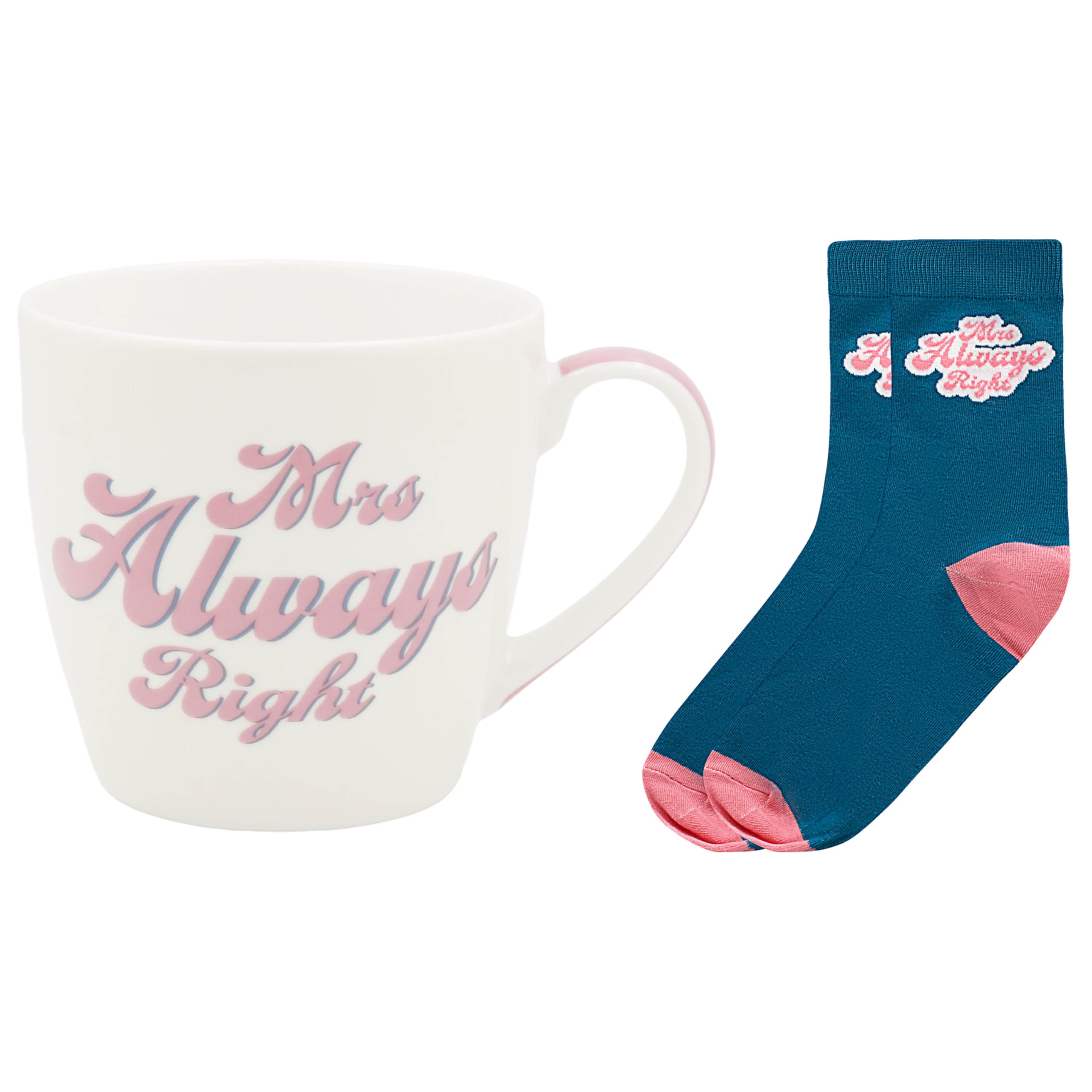 Lesser & Pavey His N Hers Mrs Always Right Mug & Sock Set of 480ml