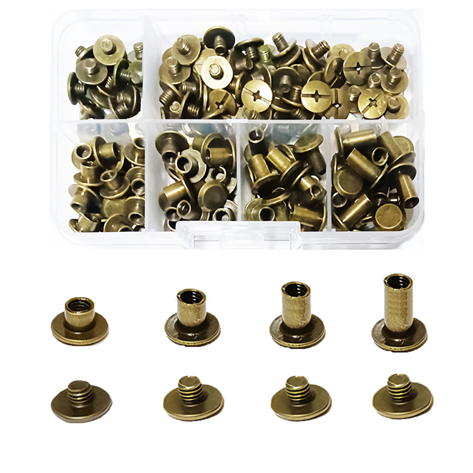 50 Rivetti Ottone Viti 8x8 Mm, DIY Pelle, Rilegatura Libri. | Leroy Merlin - Foto 11