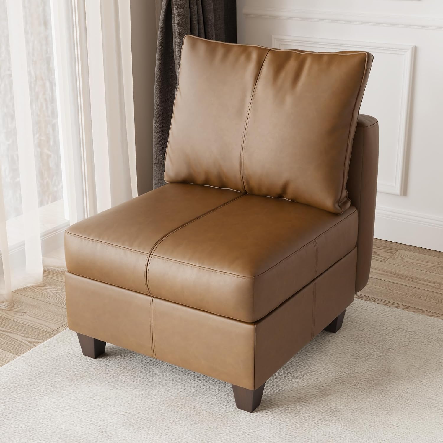 EASE MOOSE Armrest Module for Modular Sectional Sofa, Faux Leather Side Armrests for Convertible Sectional Modular Sofa Couch