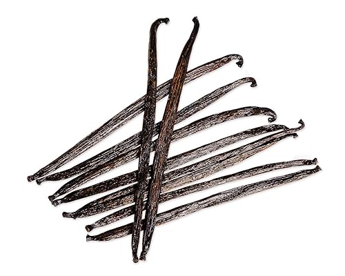 Slofoodgroup Vainilla tahitiana de grado A, 10 cápsulas gourmet de vainilla tahitiana de Ecuador, Vanila X Tahitensis para hornear, pegar y extraer