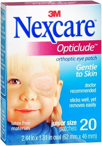 Nexcare Opticlude - Parches ortopédicos para ojos junior de 20 unidades (paquete de 8)