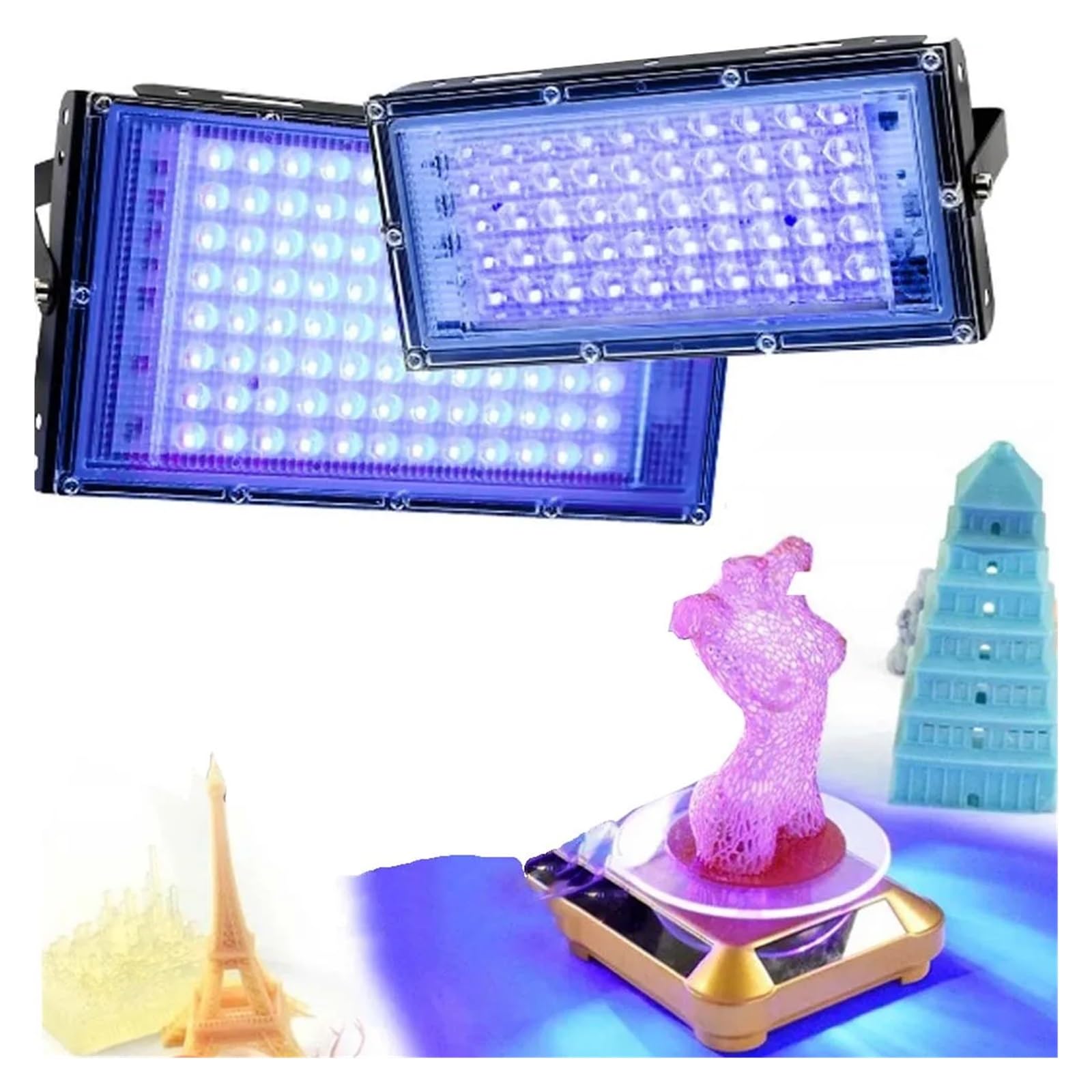Lámpara de curado UV Lámpara de curado Ultravioleta LED 50 W y 300 (395 NM, 365, 405 NM) for impresión, pulverización, Pintura, Tinta Resina (DIY)(365nm,200W)