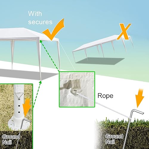 Miniatura 5 de Tienda de campaña para exteriores, 10 x 30 pies, toldo para exteriores, tienda de campaña para fiestas, bodas, tienda de campaña impermeable,