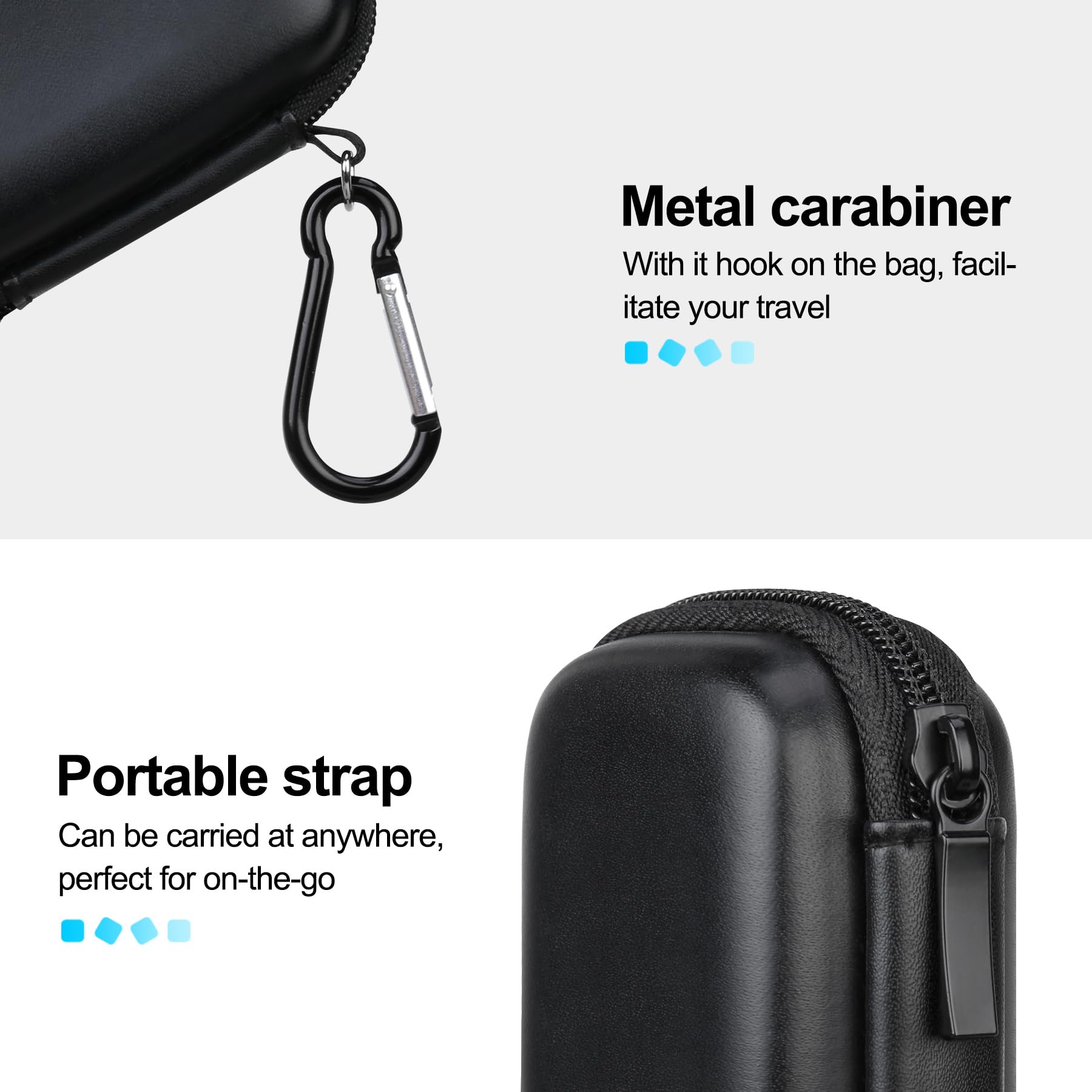 Lacdo Custodia per Unità Flash USB, Custodia USB, Custodia con Supporto USB, Chiavetta USB Caes per San Disk/Samsung USB Flash Drive Case, Jump Drive Borse per Electronic Accessories Organizer, Nero