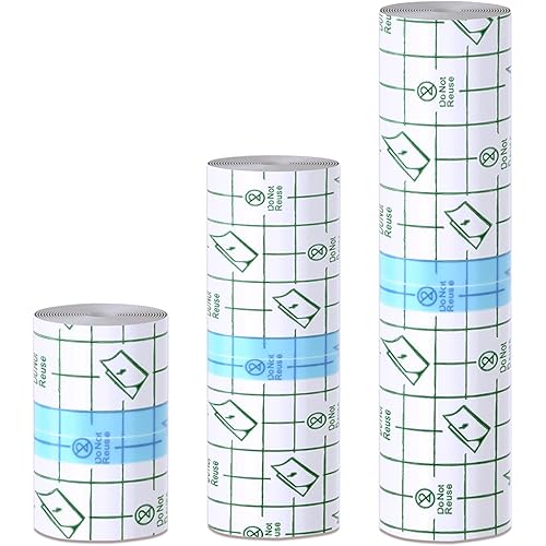 Emalla 3 Rolls Second Skin Tattoo Cover, Waterproof Tattoo Aftercare Bandage Breathable Tattoo Cover Up Patch Tape Tattoo Flim 2", 4", 6" x 2.2 Yard Tattoo Supplies for Healing Wrap Swimming Shower