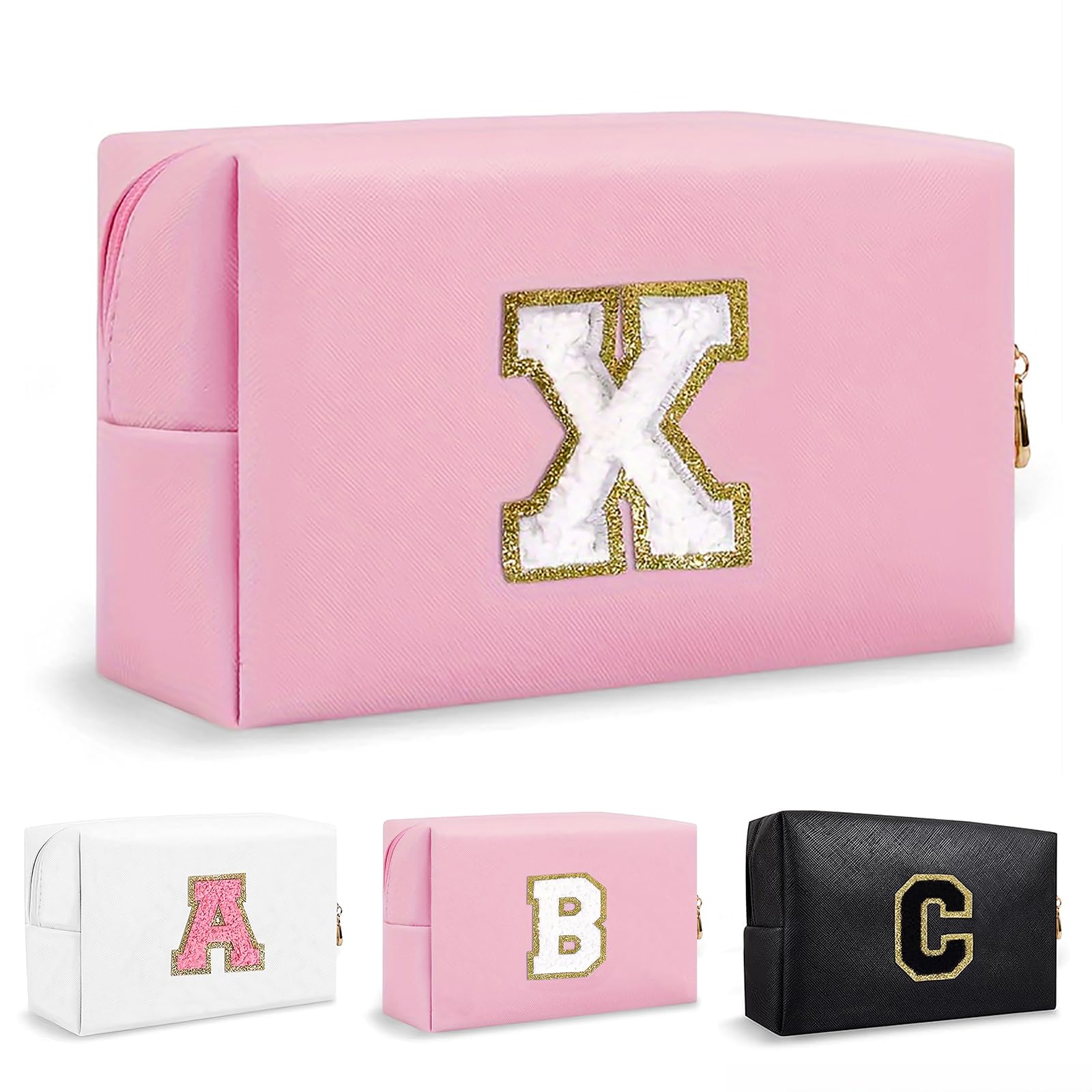 Bolsa de Maquillaje, Bolsa de Cosméticos Impermeable de Viaje, PU Cuero, Neceser de Baño, Bolsa De Aseo Y Almacenamiento para Mujer,Cosas Preppy para niñas Adolescentes (Letra A-Z) — view 139